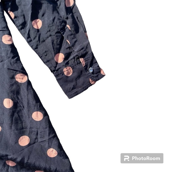 Tory Burch Ruffle Trimmed Polka Dot Silk Crepe De Chine Dress size 4 - Picture 7 of 12